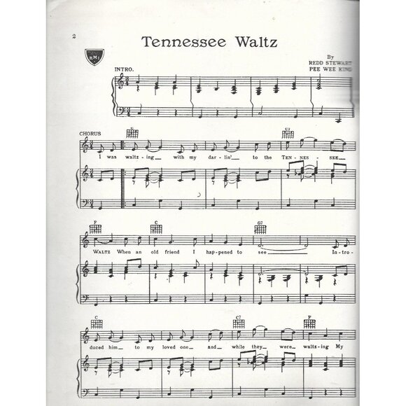 Tennessee Waltz Sheet Music 1948 Patti Page Acuff-Rose Country Classic - Picture 3 of 3